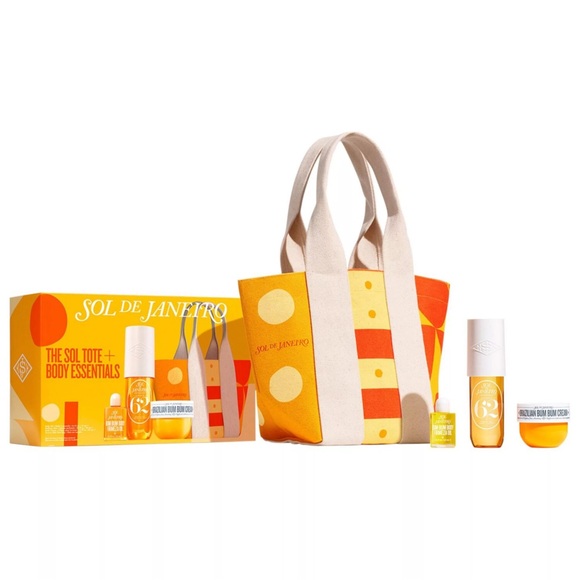NIB Sol de Janeiro Limited Edition Sol Tote + Body Essentials Set